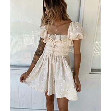 R.Vivimos Summer Floral Mini Dress for Women - Stylish Comfort