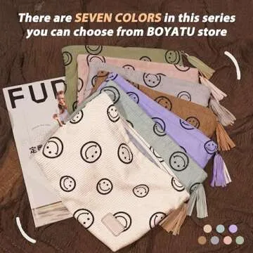 Makeup Bag Small Cosmetic Pouch: Cosmetic Bag for Purse - Cute Make up Bags with Tassel - Gifts for Teen Girl (02-Purple)