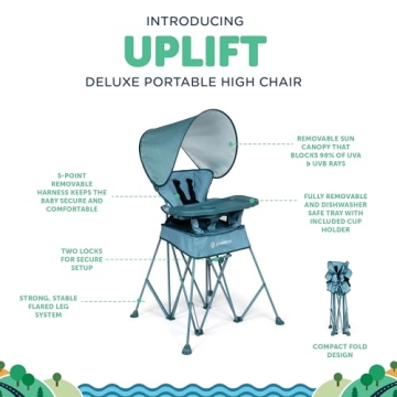 Go with Me Uplift Deluxe Portable High Chair for Travel