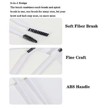 Eyebrow Brush Adonop Professional Double Eyebrow Eyelash Shaper,Eye Brow Brush and Spoolie Brush for Grooming Brows MakeupTool