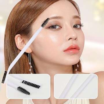 Eyebrow Brush Adonop Professional Double Eyebrow Eyelash Shaper,Eye Brow Brush and Spoolie Brush for Grooming Brows MakeupTool