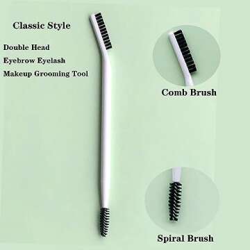 Eyebrow Brush Adonop Professional Double Eyebrow Eyelash Shaper,Eye Brow Brush and Spoolie Brush for Grooming Brows MakeupTool