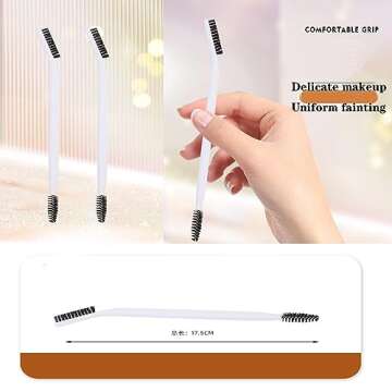 Eyebrow Brush Adonop Professional Double Eyebrow Eyelash Shaper,Eye Brow Brush and Spoolie Brush for Grooming Brows MakeupTool