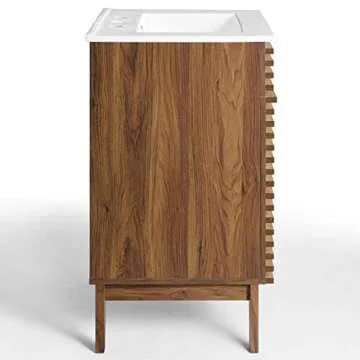 Modway 24 Inch Mid-Century Walnut Bathroom Vanity