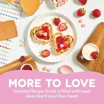 DASH x Sweethearts® Mini Waffle Maker - 4” Waffle, Heart Shaped Waffle, Nonstick Waffle Iron with Quick Heat-Up, Perfect Mini Waffle Maker for Kids and Families, Valentines Day - XOXO (Pink)