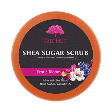 Tree Hut Exotic Bloom Shea Sugar Scrub | Exfoliating Body Scrub Removes Dead, Dry Skin for a Soft & Hydrated Feel | Nourishing Essential Body Care | 18 fl oz.