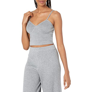 The Drop Women's Catalina Sweater Bralette - Heather Grey, Snug Fit & Stylish