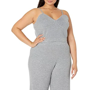 The Drop Catalina Sweater Bralette Heather Grey Snug Fit