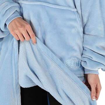 THE COMFY Dream | Lightweight Microfiber Fleece Wearable Blanket, Oversized Design with Hood from Shark Tank, Soft Oversized Pocket Blanket, Warm and Cozy Gifts