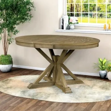 Stylish LUMISOL Round Dining Table for 6 - Extendable