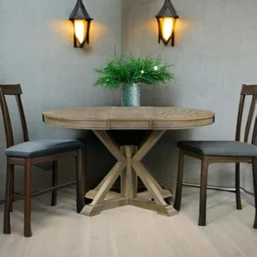 Stylish LUMISOL Round Dining Table for 6 - Extendable