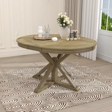Stylish LUMISOL Round Dining Table for 6 - Extendable