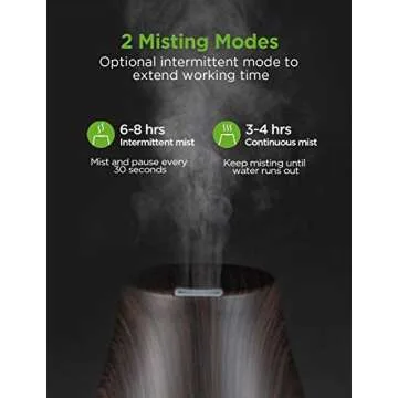 InnoGear Essential Oil Diffuser, Premium 5-in-1 Diffusers for Home Scent Aromatherapy Diffuser Air Desk Humidifier for Bedroom Large Room Office 7 Color LED 2 Mist Mode Waterless Auto Off, Brown
