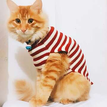 BOBIBI Cat Sweater Christmas Santa Claus Pet Cat Winter Knitwear Warm Clothes X-Small