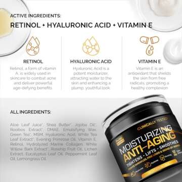 Men's Face Cream Moisturizer - Anti-Aging Cream For Men, Collagen, Retinol & Hyaluronic Acid - Day &...