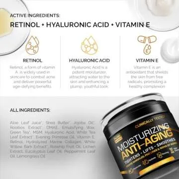 Men's Face Cream Moisturizer - Anti-Aging Cream For Men, Collagen, Retinol & Hyaluronic Acid - Day &...