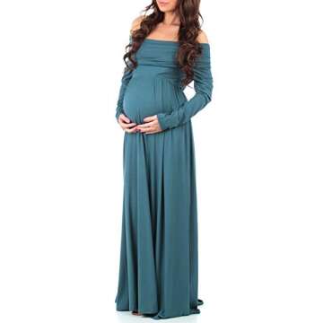 Mother Bee Maternity Off Shoulder Cowl Neck Maternity Dress for Baby Shower or Casual Wear