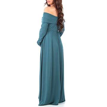 Mother Bee Maternity Off Shoulder Cowl Neck Maternity Dress for Baby Shower or Casual Wear