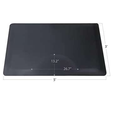 Salon mats for Hair Stylist 3'x5' Barber Shop Salon Floor Chair Mat - Black Square Anti-Fatigue Salon Floor Mat -1/2" Thick Salon Standing Mat