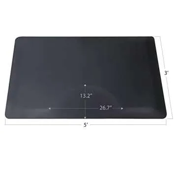 Salon mats for Hair Stylist 3'x5' Barber Shop Salon Floor Chair Mat - Black Square Anti-Fatigue Salon Floor Mat -1/2" Thick Salon Standing Mat