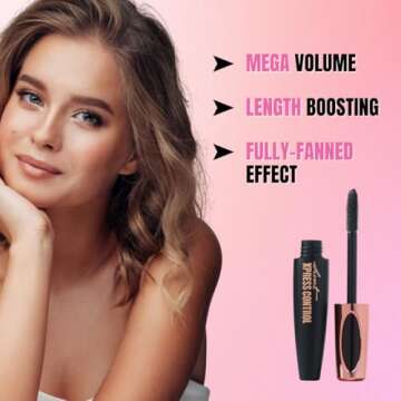 Secret Xpress Control 4D Silk Fiber Lash Mascara, Lengthening and Thick, Volume, Long Lasting, Smudge-Proof, All Day Full, Long, Thick, Smudge-Proof Eyelashes