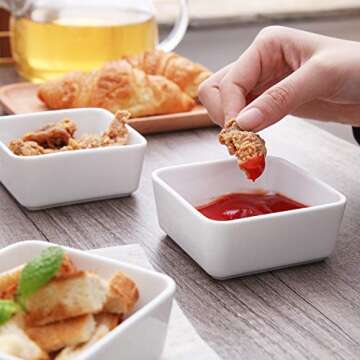 TAMAYKIM Classic 6 OZ Porcelain Small Serving Bowls - Set of 10