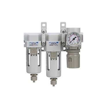 PneumaticPlus SAU330-N03G Three Stage Compressed Air Drying System - Particulate Air Filter, Coalesc...