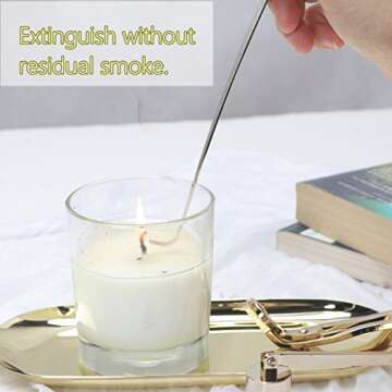 LUTAVOY Candle Accessory Set Candle Wick Trimmer Candle Wick Dipper Candle Snuffer Storage Tray 4 Packs Candle Care Kit Gift for Candle Lovers(CAG1 - Gold)