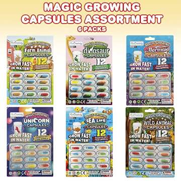 ArtCreativity Magic Growing Animal Capsules, 6 Theme Packs with 12 Capsules Each- Unicorn, Mermaid, ...