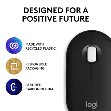 Stylish Logitech Pebble Mouse 2 M350s Bluetooth Lightweight