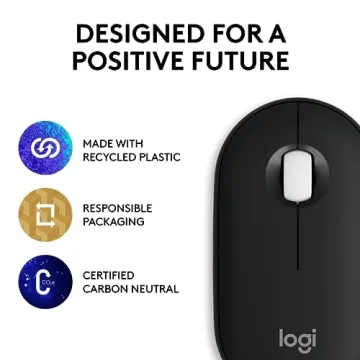 Stylish Logitech Pebble Mouse 2 M350s Bluetooth Lightweight