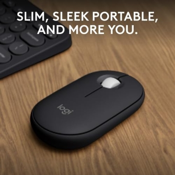 Stylish Logitech Pebble Mouse 2 M350s Bluetooth Lightweight