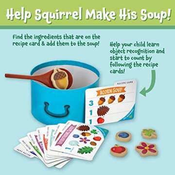 Peaceable Kingdom Acorn Soup Game - Educational Games for Toddlers, Includes Instructions and Parent Guide - 2 Year Old and Up
