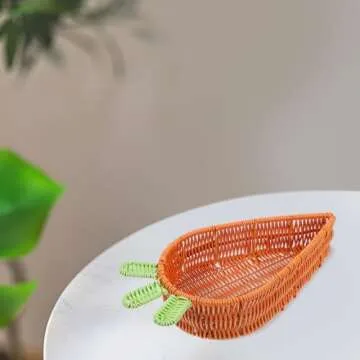 ABOOFAN Rattan Carrot Shaped Woven Basket for Easter