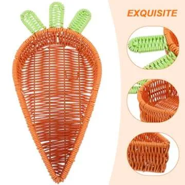 ABOOFAN Rattan Carrot Shaped Woven Basket for Easter