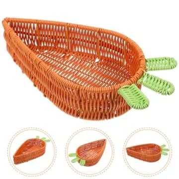 ABOOFAN Rattan Carrot Shaped Woven Basket for Easter