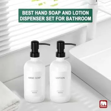 GMISUN White Glass Soap Dispenser Set - Eco-Friendly Style