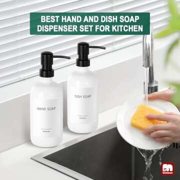 GMISUN White Glass Soap Dispenser Set - Eco-Friendly Style