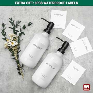 GMISUN White Glass Soap Dispenser Set - Eco-Friendly Style