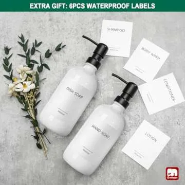 GMISUN White Glass Soap Dispenser Set - Eco-Friendly Style