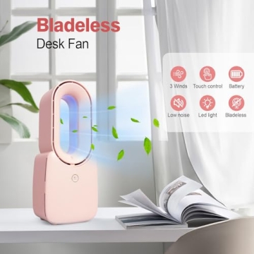 CONBOLA 11.8 Inch Bladeless Portable Desk Fan