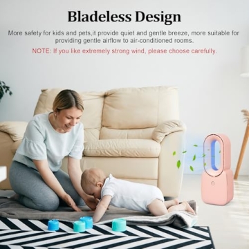 CONBOLA 11.8 Inch Bladeless Portable Desk Fan