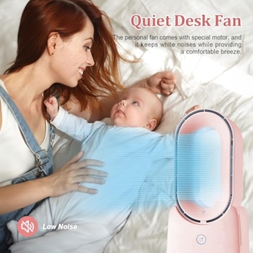 CONBOLA 11.8 Inch Bladeless Portable Desk Fan