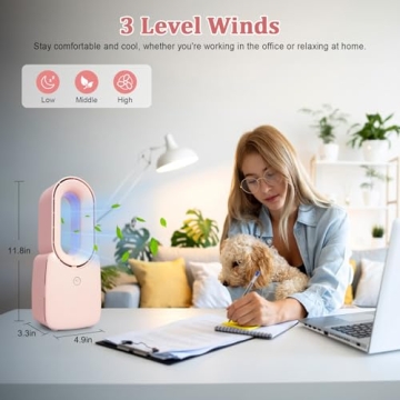 CONBOLA 11.8 Inch Bladeless Portable Desk Fan