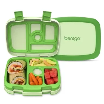 Bentgo Kids Bento-Style 5-Compartment Leak-Proof Lunch Box - Ideal Portion Sizes for Ages 3 to 7 - D...