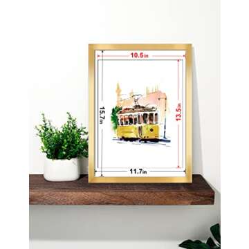 Annecy 12x16 Picture Frames (4 Pack, Gold) - Premium Composite Wood Photo Frame for Wall Mounting & ...