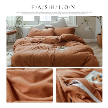 AMWAN Pumpkin Caramel Duvet Cover Soft Cotton King Set