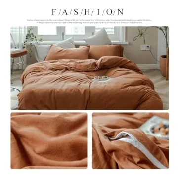 AMWAN Pumpkin Caramel Duvet Cover Soft Cotton King Set
