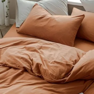 AMWAN Pumpkin Caramel Duvet Cover Soft Cotton King Set