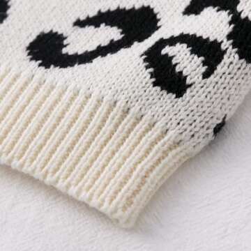 Simplee kids Baby Sweater Animal Leopard Printed Baby Cardigan for Autumn Fall 3-6 Months Black